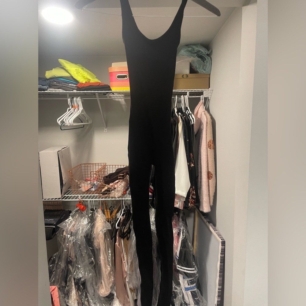 Naked wardrobe snatched catsuit